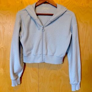 Hollister Gilly Hicks XS light blue cozy fleece zippered hoodie